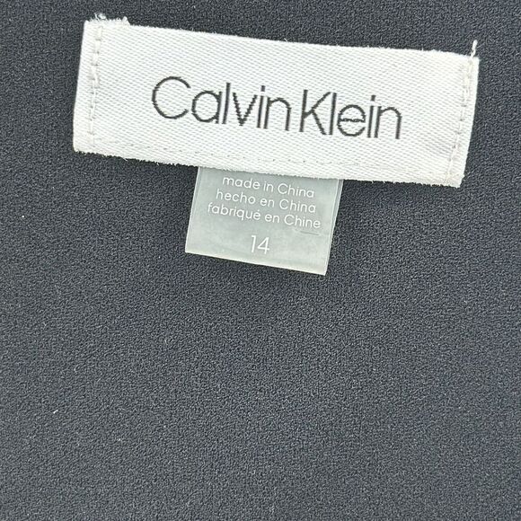 Calvin Klein Sleeveless V-Neck Maxi Ruffle Dress- Black/White- Size 14- NWT - Picture 8 of 11